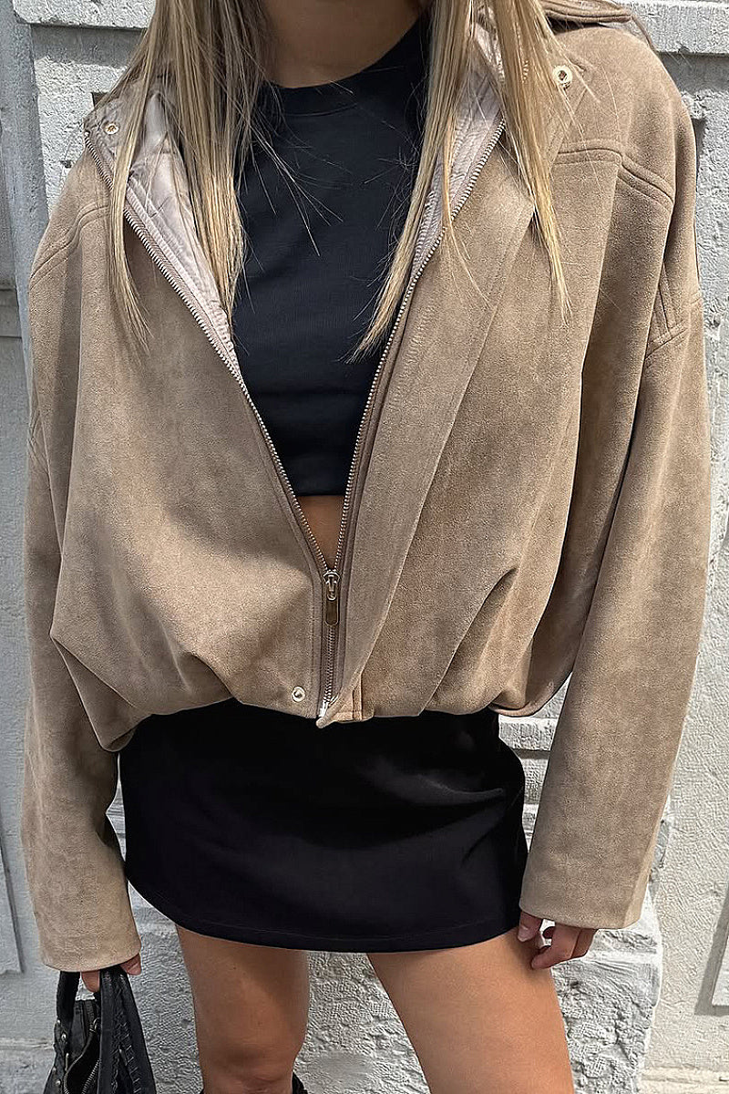 Retro Design Suede Jacket for Women