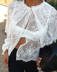 Lace Button-Up Shirt for Women