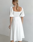 Elegant Lantern Sleeve A-Line Dress
