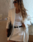 Stylish White Two-Piece Set for Office Wear
