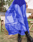 Sexy Sheer Pleated Skirt with Lace for Nightclub