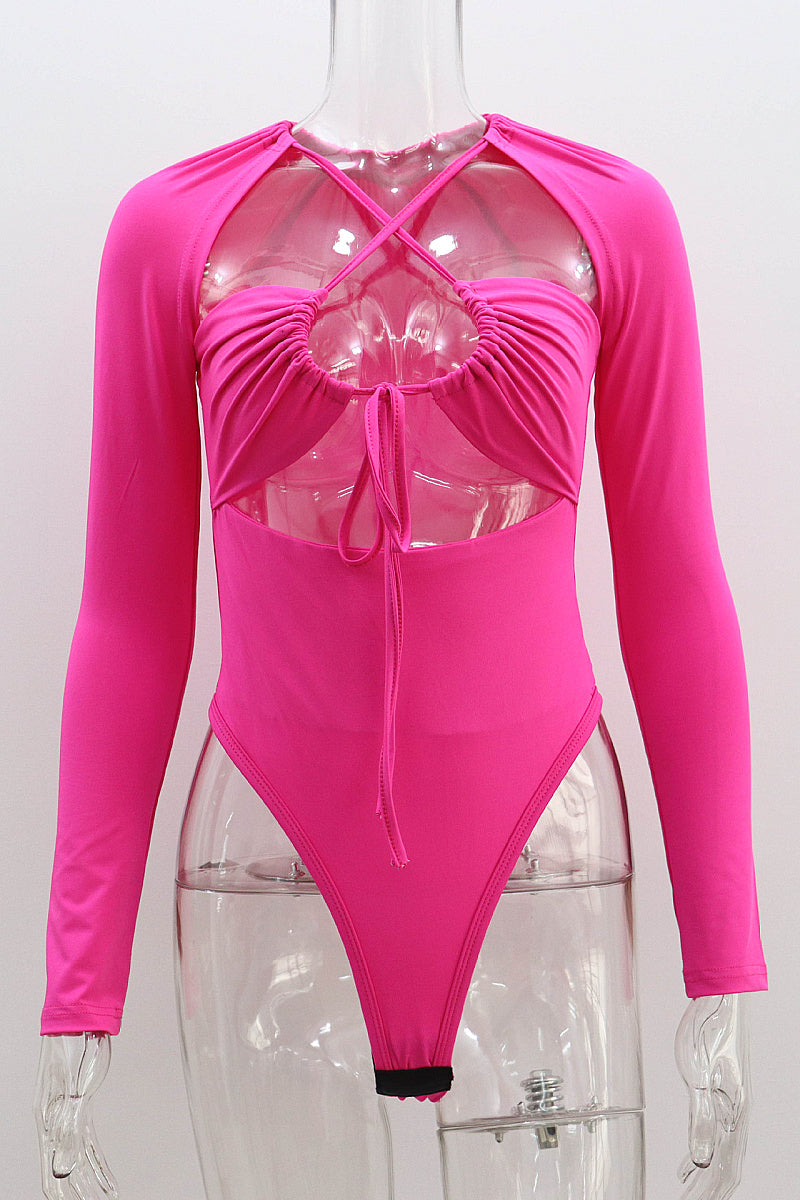 Summer Sexy Hollow Out Long Sleeve Bodysuit