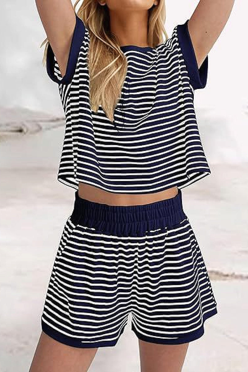 Summer Women's Striped Casual Sports Set