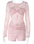 Fashionable Sexy Lace Long Sleeve Jumpsuit