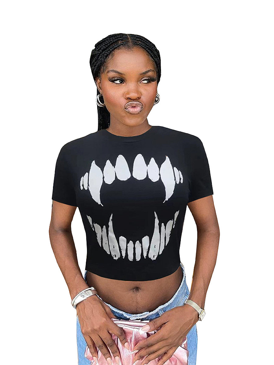 Trendy Women's Short Sleeve Crop Top