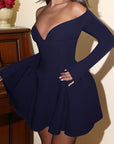 Elegant Slim Fit A-Line Long Sleeve Dress