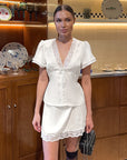 Elegant Women's Satin Lace Two-Piece Set
