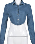 Trendy Water-Washed Denim Jacket for Women