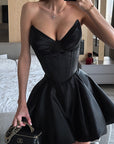 Sexy Strapless Ruffle Skirt Dress