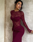 Elegant Long Sleeve Lace Dress