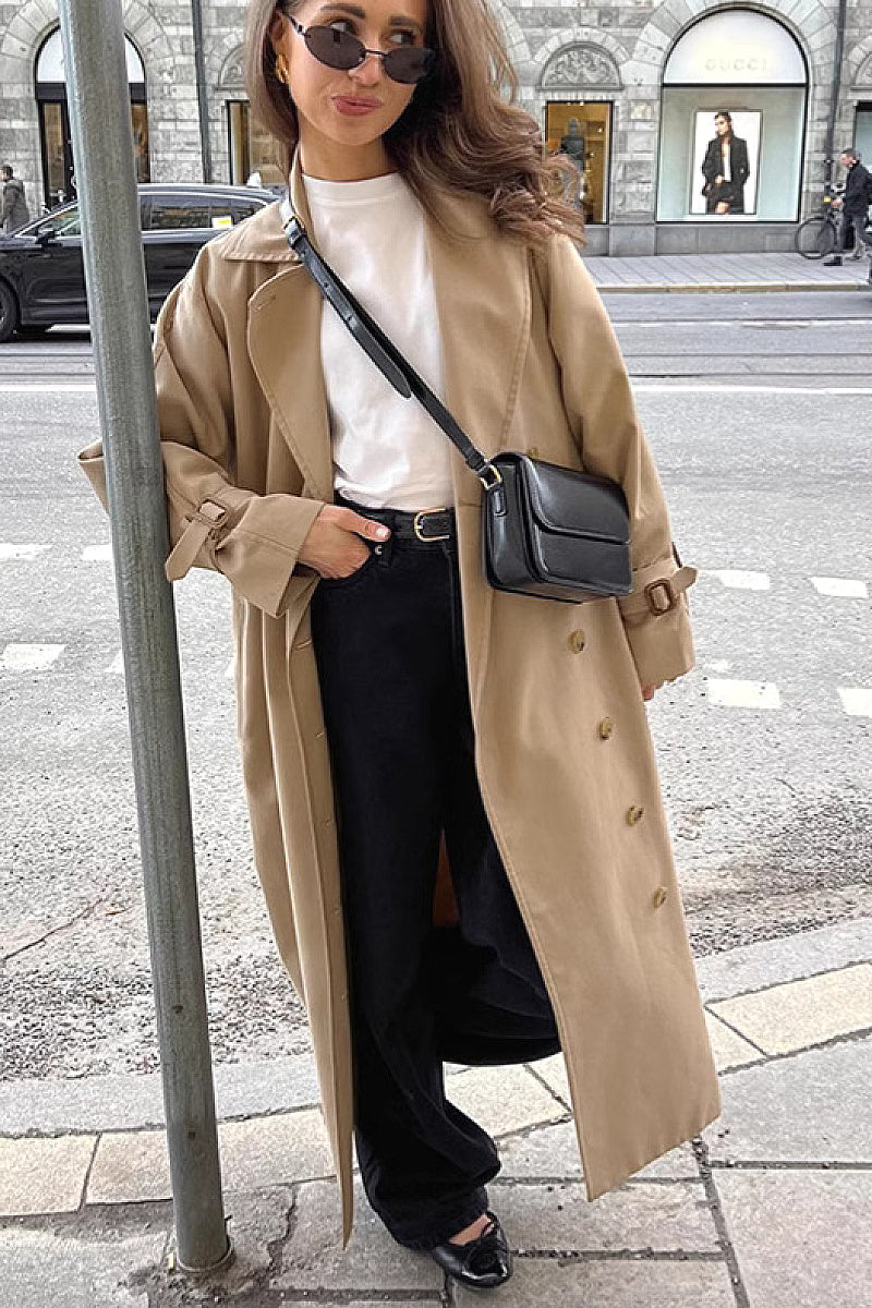 Stylish Loose Fit Long Trench Coat for Women