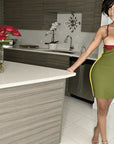 Summer New Women's Color Block Bodycon Dress