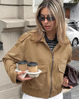 Retro Brown Pilot Jacket for Women
