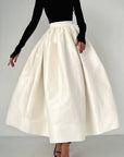 Spring Wholesale Solid Color Satin A-Line Skirt