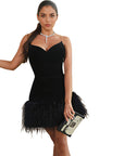Chic Strapless Mini Dress with Ruffled Hem