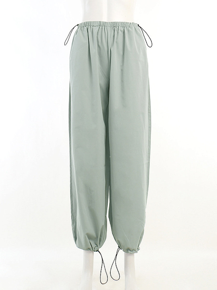 Casual Drawstring Waist Cargo Pants for Women