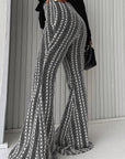 Trendy Color Block Flared Pants for Women
