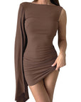 Fashionable Sexy Backless One-Shoulder Dress