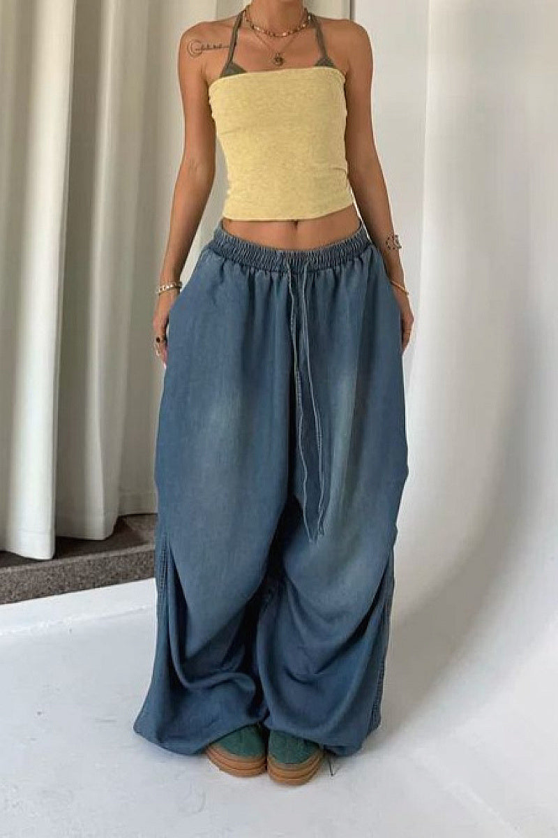 Trendy Street Style Loose Wide Leg Jeans
