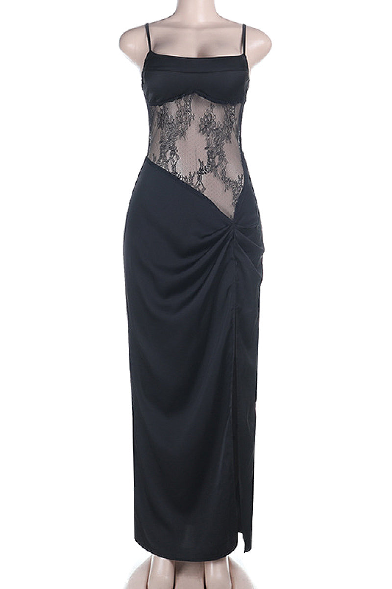 Sexy Lace Camisole Dress with Slit