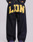 Trendy Letter Print Baggy Jeans for Women