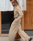Chic Khaki Utility Jumpsuit for Women