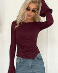 American Style Sexy Slim Fit Irregular Long Sleeve T-Shirt