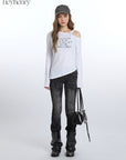 HeyHenry Asymmetric Long Sleeve T-Shirt for Women