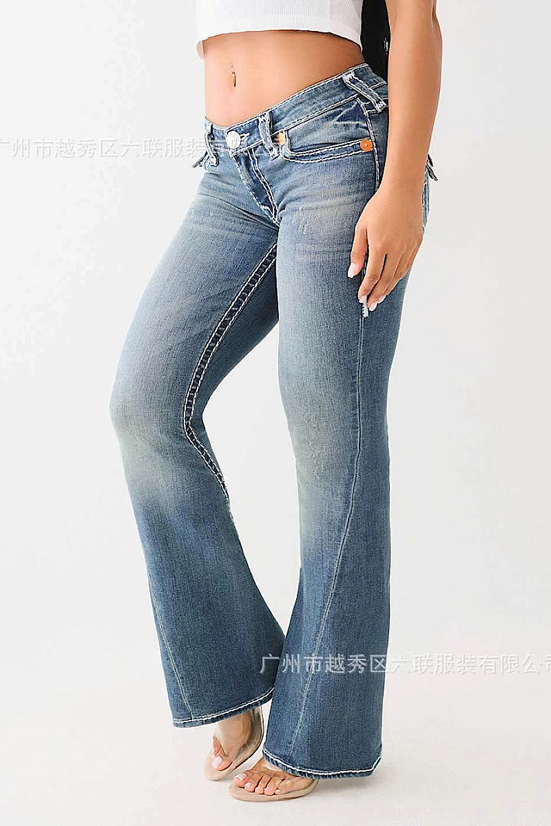 Trendy High Rise Flared Jeans for Women