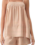 Summer Sleeveless Striped Sweet Style Set