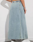 Casual Loose Fit Denim Maxi Skirt for Women