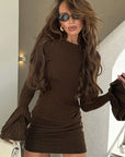 Stylish Long Sleeve Flare Dress for Women
