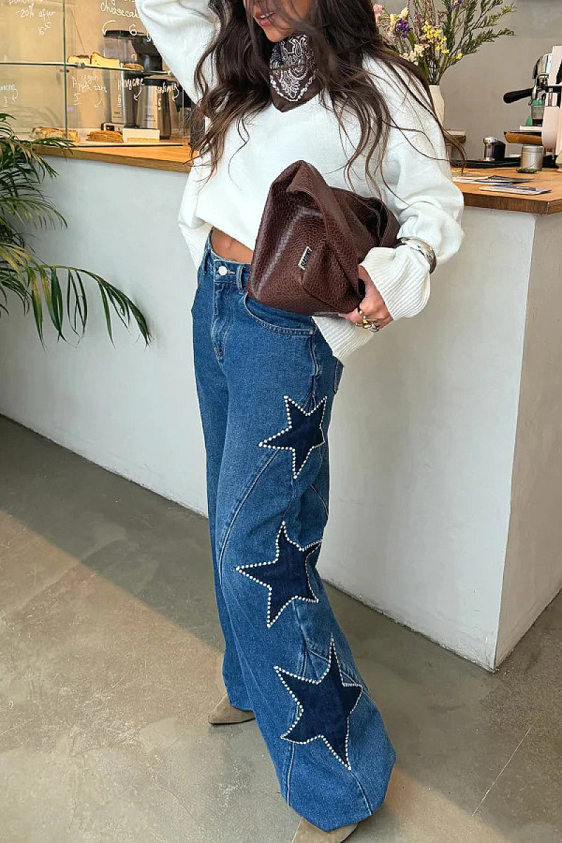 Fashionable Loose Straight Leg Jeans for Women
