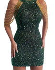 2026 Spring Summer Fashion Sexy Crystal Chain Bodycon Dress