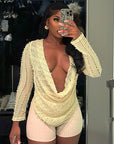 Trendy Long Sleeve Top with Unique Fabric