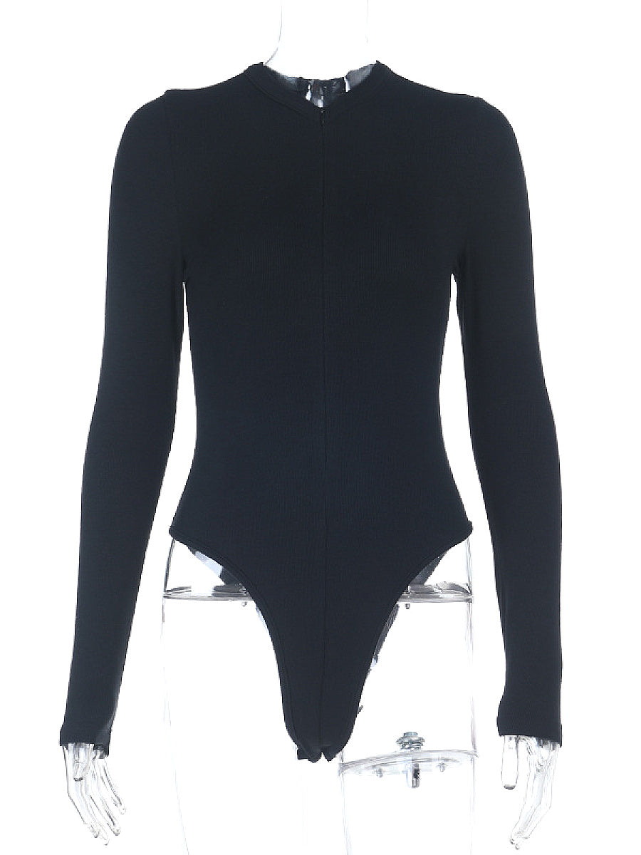 Sexy Deep V Neck Long Sleeve Bodysuit