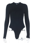 Sexy Deep V Neck Long Sleeve Bodysuit