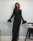 Fashionable Long Sleeve Polka Dot Dress