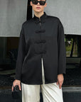Elegant Chinese Style Stand Collar Long Sleeve Top