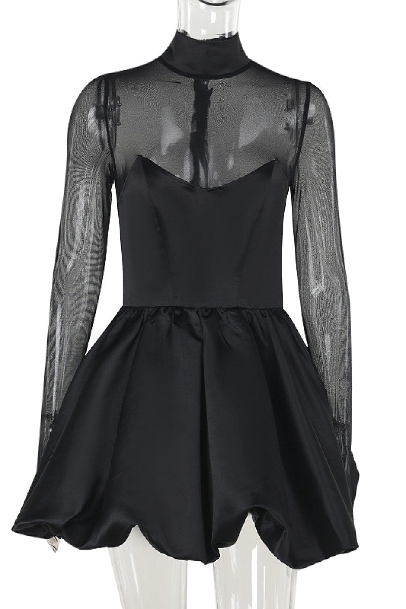 Elegant Autumn Bubble Hem Dress for Women