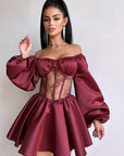 Elegant Satin One-Shoulder Mini Dress