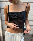 Fashionable Black Sheer Camisole Top for Women