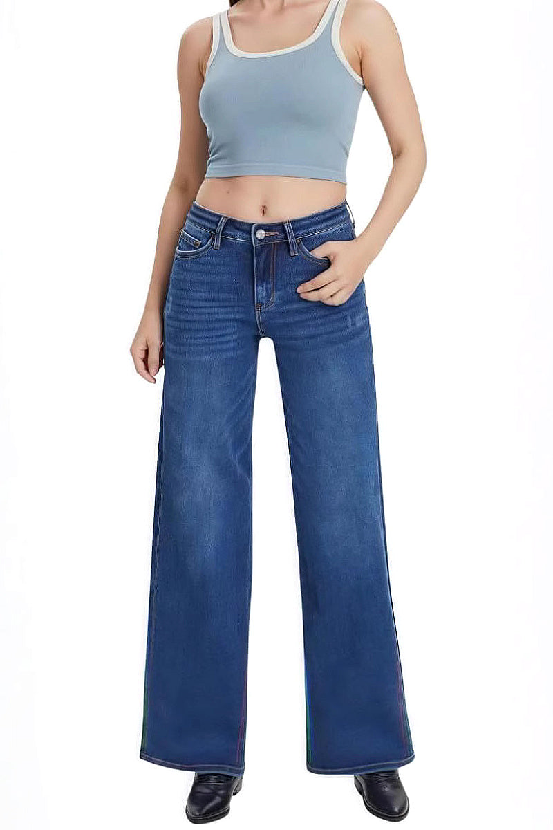 New Slim Fit Wide Leg Stretch Jeans for Women