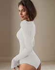 Spring Women's Ribbed Long Sleeve Bodysuit