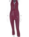 Fashionable Sleeveless Deep V Jumpsuit