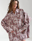Vintage Plaid Oversized Long Sleeve Shirt