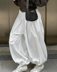 High Waist White Casual Wide Leg Pants for Women