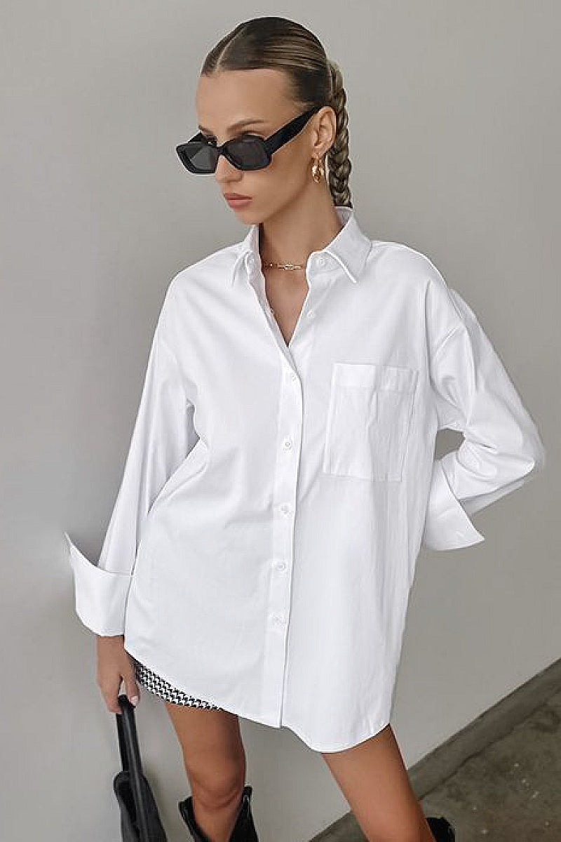 Casual Oversized Boyfriend Style White Shirt