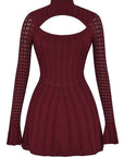 Retro Sexy Low Cut Hollow Out Knit Dress
