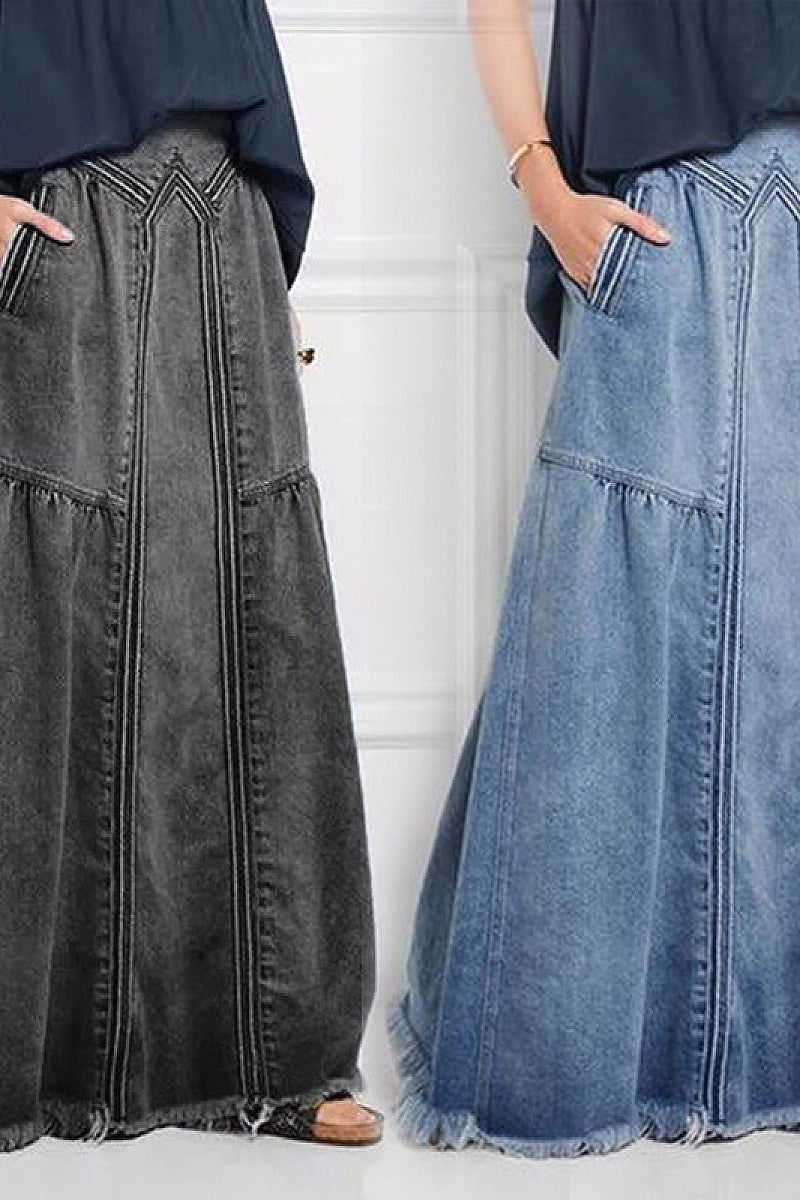 Elegant A-Line Long Skirt for Casual Wear